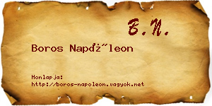 Boros Napóleon névjegykártya